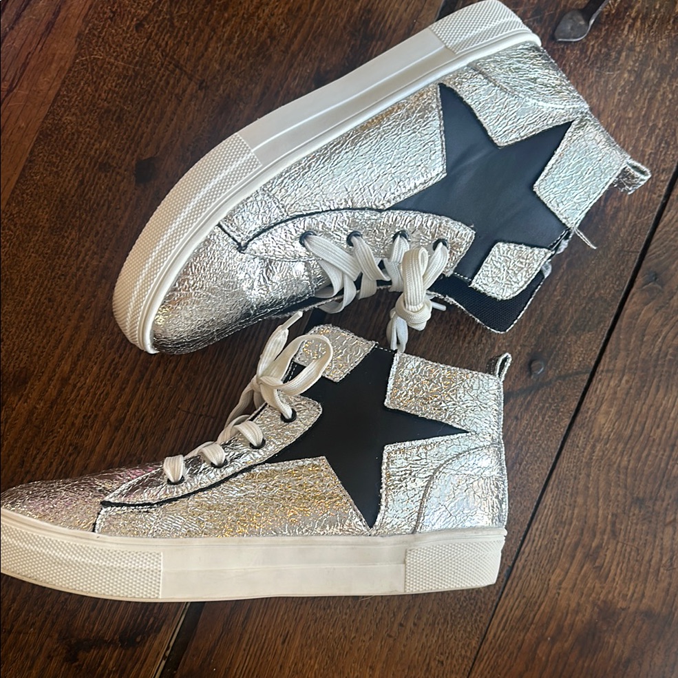 Silver Star High-Top Sneakers